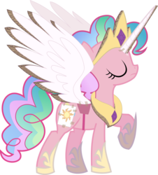 Size: 849x941 | Tagged: safe, pinkie pie, princess celestia, pony, g4, clothes, female, shoes, solo, wings
