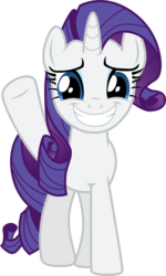Size: 2035x3383 | Tagged: safe, artist:tomfraggle, rarity, pony, unicorn, dragon quest, g4, female, high res, looking at you, mare, raised hoof, she knows, simple background, smile and wave, smiling, solo, transparent background, vector, waving