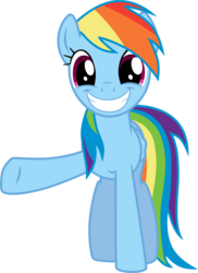 Size: 2506x3437 | Tagged: safe, artist:tomfraggle, rainbow dash, pegasus, pony, dragon quest, g4, female, high res, looking at you, mare, raised hoof, simple background, smile and wave, smiling, solo, transparent background, vector, waving