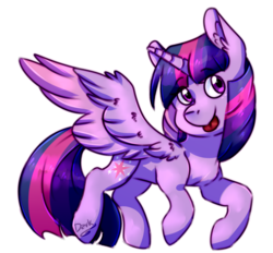 Size: 1280x1186 | Tagged: safe, artist:stella-drawz, twilight sparkle, alicorn, pony, g4, :p, chibi, cute, ear fluff, female, silly, simple background, solo, tongue out, transparent background, turned head, twiabetes, twilight sparkle (alicorn), wing fluff