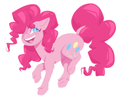 Size: 1280x1037 | Tagged: safe, artist:dunspork, pinkie pie, earth pony, pony, g4, beanbrows, cute, diapinkes, dock, eyebrows, female, hair over one eye, heart eyes, leonine tail, open mouth, simple background, solo, transparent background, unshorn fetlocks, wingding eyes