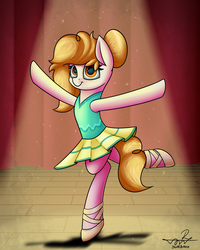 Size: 4000x5000 | Tagged: safe, artist:supermoix, oc, oc only, earth pony, pony, ballerina, ballet, cute, dancing, female, mare, present, solo, theater