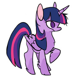 Size: 506x544 | Tagged: safe, artist:jetsamjunk, twilight sparkle, alicorn, pony, g4, chest fluff, colored ears, female, leg fluff, mare, no pupils, simple background, solo, twilight sparkle (alicorn), white background