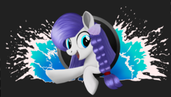 Size: 1330x753 | Tagged: artist needed, source needed, safe, oc, oc only, oc:azure harmony, earth pony, pony, black background, braid, cute, female, hair ornament, happy, looking at you, mare, ocbetes, open mouth, seashell, simple background, smiling, solo, wave