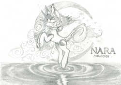Size: 720x509 | Tagged: safe, pony, moon, sketch, solo