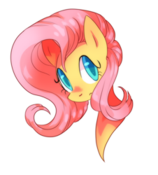Size: 1280x1419 | Tagged: safe, artist:tazmiliandevil, fluttershy, pony, g4, bust, colored pupils, cute, female, mare, portrait, shyabetes, simple background, solo, white background