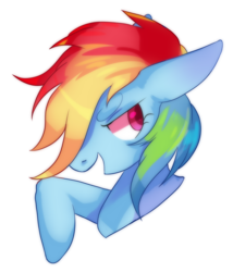 Size: 1280x1495 | Tagged: safe, artist:tazmiliandevil, rainbow dash, pony, beanbrows, bust, colored pupils, cute, dashabetes, eyebrows, female, mare, open mouth, portrait, profile, simple background, solo, white background