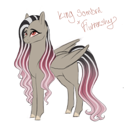 Size: 3000x3000 | Tagged: safe, artist:kittii-kat, oc, oc only, pegasus, pony, female, high res, mare, offspring, parent:fluttershy, parent:king sombra, parents:sombrashy, simple background, solo, white background