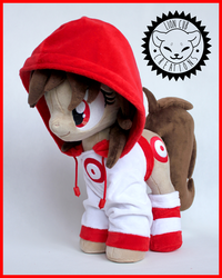 Size: 1500x1871 | Tagged: safe, artist:lioncubcreations, oc, oc only, oc:fun fact, earth pony, pony, clothes, hoodie, irl, photo, plushie, socks, solo, striped socks
