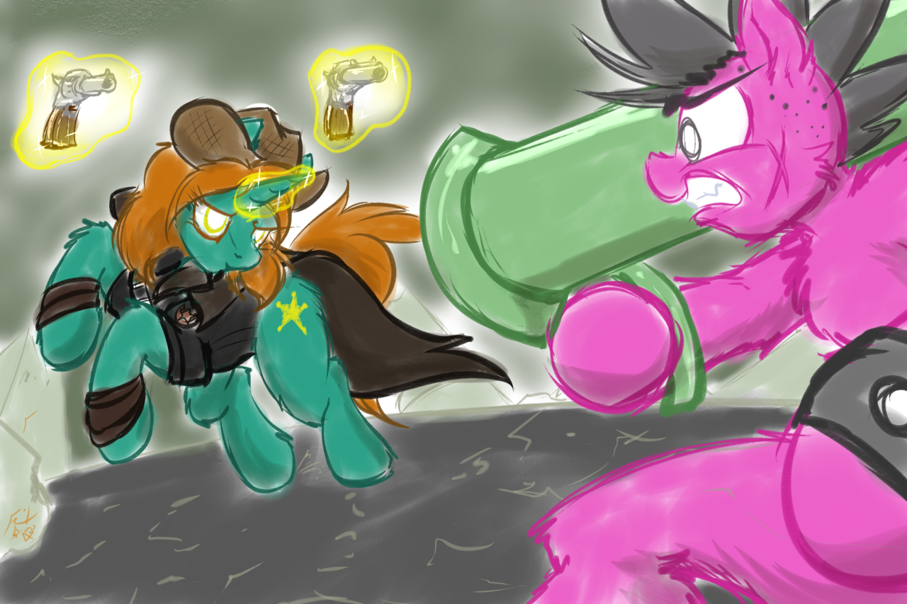 safe, artist:frist44, oc, oc only, oc:dust runner, pony, unicorn, <b>fallout</b> <b>e...</b>