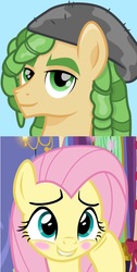 Size: 1146x2280 | Tagged: safe, artist:cloudy glow, edit, screencap, fluttershy, sandalwood, pegasus, pony, g4, my little pony best gift ever, adorable face, blushing, cropped, cute, daaaaaaaaaaaw, embarrassed, equestria girls ponified, female, hnnng, lip bite, male, mare, ponified, sandalshy, shipping, shyabetes, smiling, stallion, straight