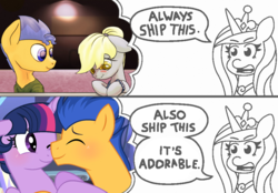 Size: 916x637 | Tagged: safe, artist:aaronmk, derpy hooves, flash sentry, princess cadance, twilight sparkle, alicorn, pony, g4, also ship this, always ship this, derpsentry, exploitable meme, female, male, meme, ship:flashlight, shipping, straight, twilight sparkle (alicorn)