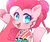 Size: 1029x870 | Tagged: safe, artist:zakro, pinkie pie, earth pony, pony, g4, alternate hairstyle, blushing, clothes, colored pupils, cute, diapinkes, eyelashes, female, heart eyes, kimono (clothing), looking at you, mare, open mouth, solo, wingding eyes