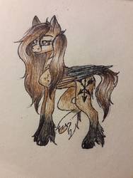 Size: 774x1032 | Tagged: safe, artist:clarissa0210, oc, oc only, pegasus, pony, female, mare, solo, traditional art
