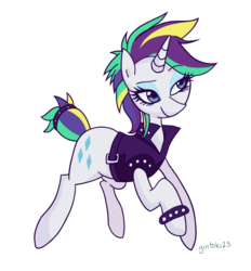 Size: 1004x1080 | Tagged: safe, artist:gintoki23, rarity, pony, unicorn, g4, it isn't the mane thing about you, alternate hairstyle, cute, female, mare, punk, raribetes, raripunk, simple background, solo, transparent background