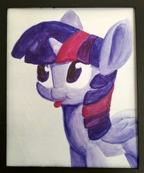 Size: 1280x1533 | Tagged: safe, artist:swerve-art, twilight sparkle, alicorn, pony, g4, :p, acrylic painting, cute, female, silly, solo, tongue out, traditional art, twiabetes, twilight sparkle (alicorn)