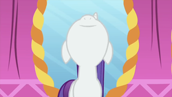 Size: 1920x1080 | Tagged: safe, screencap, rarity, pony, unicorn, g4, rarity's biggest fan, mirror, nose in the air, solo