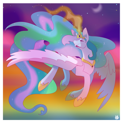 Size: 2400x2400 | Tagged: safe, artist:cckittycreative, princess celestia, alicorn, pony, g4, female, high res, mare, smiling, solo