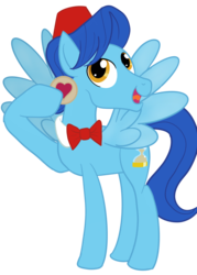 Size: 1280x1783 | Tagged: safe, artist:sixes&sevens, doctor whooves, time turner, pegasus, pony, g4, bowtie, cookie, doctor who, eleventh doctor, fez, food, hat, jammy dodger, ponified, simple background, the doctor, transparent background