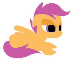 Size: 942x746 | Tagged: safe, scootaloo, pegasus, pony, g4, abstract, female, filly, lidded eyes, simple background, solo, white background