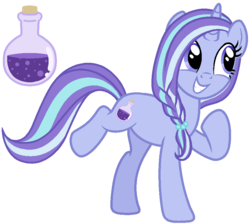 Size: 870x781 | Tagged: safe, artist:galaxyemotion, oc, oc only, oc:mystic magic, pony, unicorn, female, magical lesbian spawn, mare, offspring, parent:starlight glimmer, parent:trixie, parents:startrix, simple background, solo, transparent background
