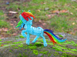 Size: 2000x1500 | Tagged: safe, artist:malte279, rainbow dash, pony, g4, craft, irl, photo, sculpture, wire sculpture