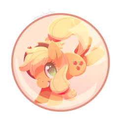 Size: 1280x1280 | Tagged: safe, artist:sharmie, part of a set, applejack, earth pony, pony, g4, bubble, female, simple background, solo, transparent background