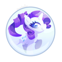 Size: 1280x1280 | Tagged: safe, artist:sharmie, part of a set, rarity, pony, unicorn, g4, bubble, female, mare, simple background, solo, transparent background