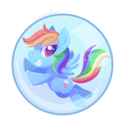 Size: 1280x1280 | Tagged: safe, artist:sharmie, part of a set, rainbow dash, pony, g4, bubble, female, simple background, solo, transparent background