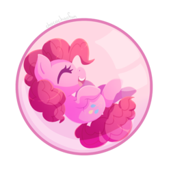 Size: 1280x1280 | Tagged: safe, artist:sharmie, part of a set, pinkie pie, earth pony, pony, g4, bubble, female, simple background, solo, transparent background