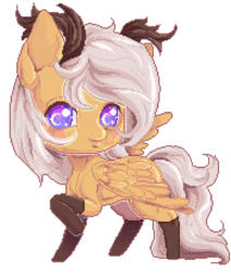 Size: 915x1080 | Tagged: safe, alternate version, oc, oc only, oc:antler pone, pony, antlers, clothes, female, purple eyes, simple background, socks, solo, transparent background, wings
