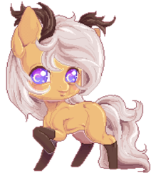 Size: 915x1080 | Tagged: safe, alternate version, oc, oc only, oc:antler pone, pony, antlers, clothes, female, purple eyes, simple background, socks, solo, transparent background