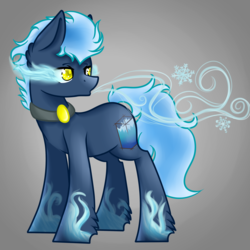 Size: 2449x2449 | Tagged: safe, artist:blocksy-art, oc, oc only, oc:ethereal ice, earth pony, pony, high res, male, solo, sombra eyes, stallion