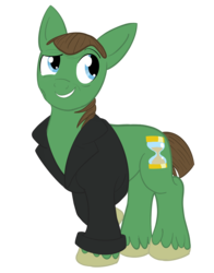 Size: 1280x1629 | Tagged: safe, artist:sixes&sevens, doctor whooves, time turner, earth pony, pony, g4, clothes, doctor who, jacket, leather, male, ninth doctor, peacoat, ponified, simple background, solo, the doctor, transparent background