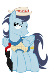 Size: 1279x1920 | Tagged: safe, artist:sixes&sevens, doctor whooves, paisley, time turner, pegasus, pony, g4, doctor who, hat, not soarin, panama hat, ponified, seventh doctor, simple background, solo, sweater vest, the doctor, transparent background, umbrella