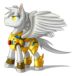 Size: 900x900 | Tagged: safe, artist:hywther, oc, oc only, pegasus, pony, armor, serious, serious face