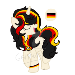 Size: 1024x1024 | Tagged: safe, artist:seaswirlsyt, pony, unicorn, female, germany, mare, nation ponies, ponified, simple background, solo, transparent background