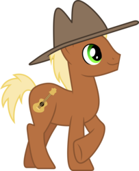 Size: 1600x1971 | Tagged: safe, artist:chainchomp2, meadow song, earth pony, pony, g4, the last roundup, background pony, cowboy hat, hat, male, simple background, solo, stallion, transparent background, vector