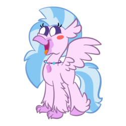 Size: 1500x1500 | Tagged: safe, artist:amethystcutey, part of a set, silverstream, classical hippogriff, hippogriff, g4, chibi, cute, diastreamies, female, open mouth, simple background, smiling, solo, transparent background