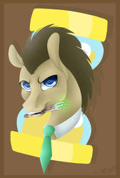 Size: 1024x1525 | Tagged: safe, artist:toxicartiststudio, doctor whooves, time turner, earth pony, pony, g4, bust, crossover, doctor who, fanart, solo, sonic screwdriver, the doctor