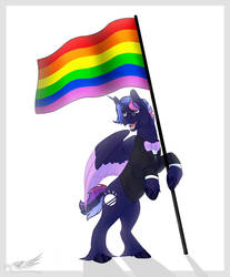 Size: 1024x1234 | Tagged: safe, artist:toxicartiststudio, oc, oc only, alicorn, pony, alicorn oc, bowtie, clothes, gay pride, gay pride flag, glasses, lgbt, pride, pride flag, solo, tuxedo, unshorn fetlocks, ych example, your character here
