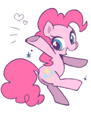 Size: 480x640 | Tagged: safe, artist:tsukisayu, pinkie pie, earth pony, pony, g4, cute, diapinkes, female, heart, open mouth, simple background, solo, sparkles, white background