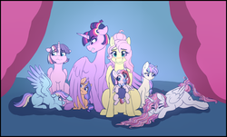 Size: 1764x1064 | Tagged: safe, artist:saphi-boo, fluttershy, twilight sparkle, oc, alicorn, pegasus, pony, unicorn, g4, :3, :t, alicorn oc, alternate hairstyle, angry, baby, baby carrier, baby pony, blank flank, blushing, colt, eyes closed, family, family photo, fangs, female, filly, floppy ears, foal, frown, grin, gritted teeth, hair bun, hoof fluff, hug, lesbian, lidded eyes, looking at you, magical lesbian spawn, male, mare, messy mane, next generation, nose wrinkle, offspring, pacifier, parent:fluttershy, parent:twilight sparkle, parents:twishy, prone, puffy cheeks, raised eyebrow, raised hoof, ship:twishy, shipping, short mane, sleeping, smiling, smirk, spread wings, teasing, twilight sparkle (alicorn), wing fluff, winghug, wings