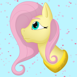 Size: 3650x3650 | Tagged: safe, artist:wumbl3, derpibooru exclusive, fluttershy, pony, g4, bust, female, high res, jewelry, necklace, solo