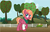 Size: 1836x1164 | Tagged: safe, artist:iheartpop30, oc, oc:sugar apple, pegasus, pony, apple tree, bandage, base used, female, fence, freckles, grass, hair bun, mare, neckerchief, offspring, parent:big macintosh, parent:fluttershy, parents:fluttermac, tree