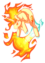 Size: 689x957 | Tagged: safe, artist:caramelbrulee, oc, oc only, pony, rapidash, pokémon, solo