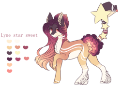 Size: 935x680 | Tagged: safe, artist:luuny-luna, oc, oc only, oc:lyne star sweet, original species, pony, augmented tail, female, mare, reference sheet, simple background, solo, transparent background, unshorn fetlocks