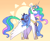 Size: 1744x1432 | Tagged: safe, artist:kiyoon, princess celestia, princess luna, alicorn, butterfly, pony, g4, duo, female, mare, royal sisters, s1 luna, siblings, sisters