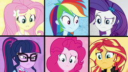 Size: 1920x1080 | Tagged: safe, screencap, fluttershy, pinkie pie, rainbow dash, rarity, sci-twi, sunset shimmer, twilight sparkle, equestria girls, g4, get the show on the road, my little pony equestria girls: summertime shorts, female