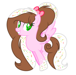 Size: 2845x2781 | Tagged: safe, artist:rachelclaraart, oc, oc only, oc:sprinkles, food pony, original species, pegasus, pony, female, food, high res, hooves, mare, ponified, simple background, solo, transparent background